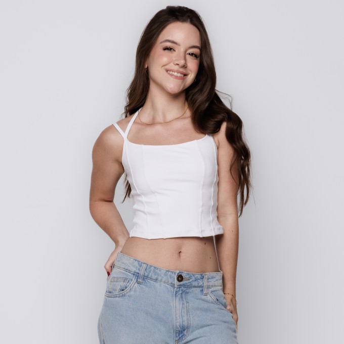 Blusa Corset Alças Duplas Branco